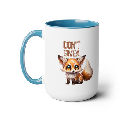 Don't Give a Fox" Coffee Mug - 15oz Capacity, 5 Color Options