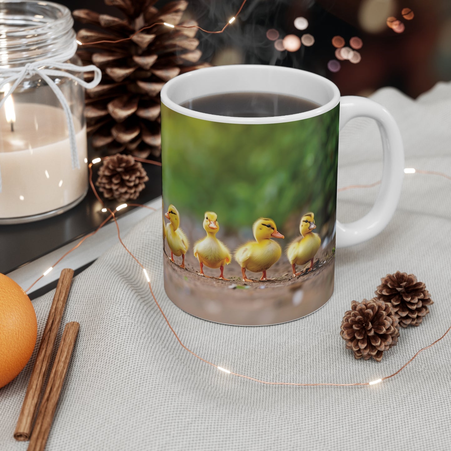 Cute Duckling Parade Mug - Adorable Ducklings in a Row