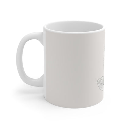 Elegant Nature: Minimalist Leaf Art Mug - Perfect for Modern Design and Nature Lovers