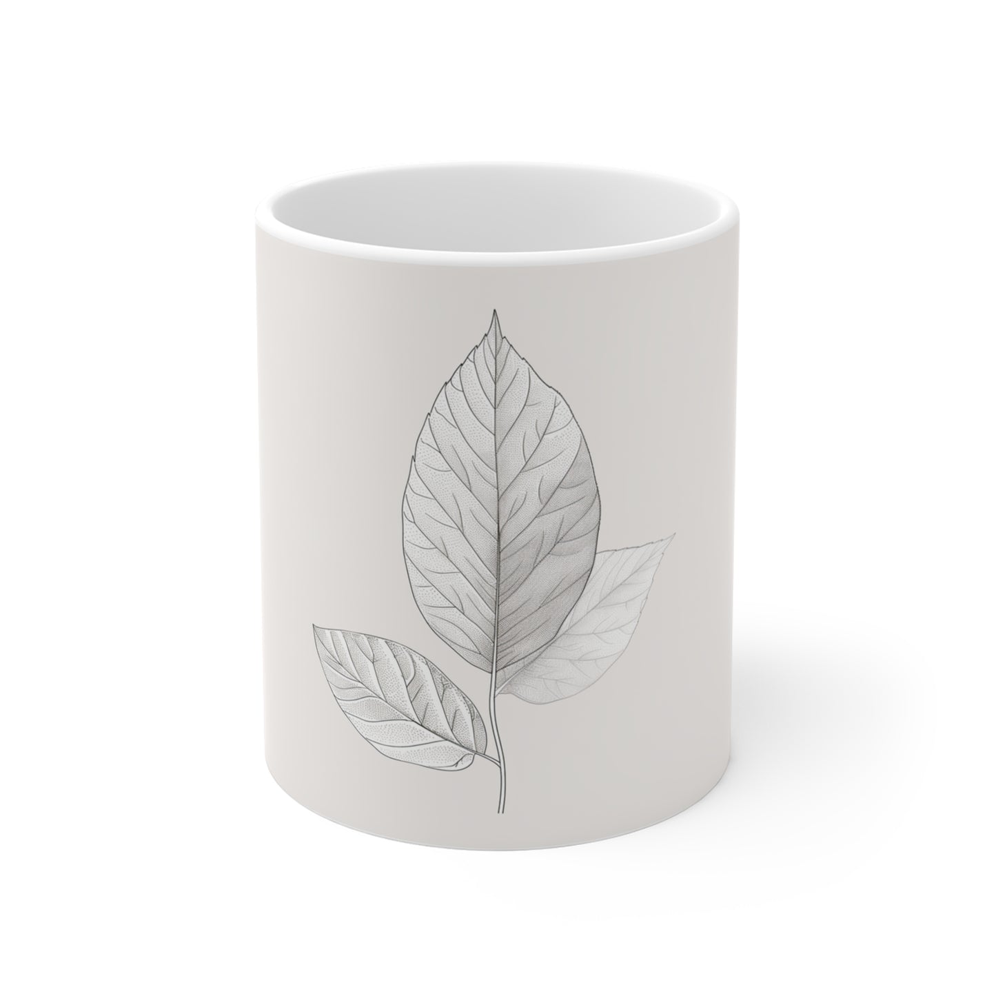 Elegant Nature: Minimalist Leaf Art Mug - Perfect for Modern Design and Nature Lovers