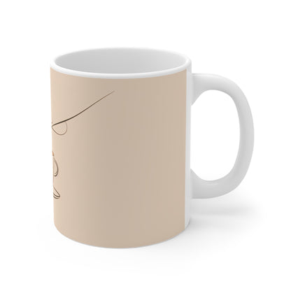 Chic Minimalism: Elegant Line Art Coffee Mug - Modern, Minimalist Design, Perfect Gift for Coffee Lovers