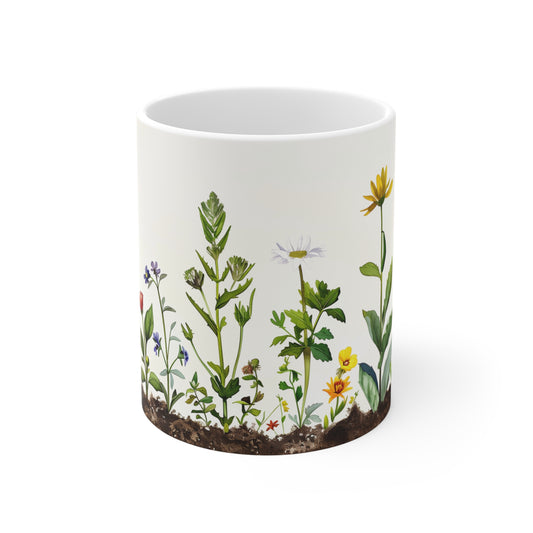 Botanical Symphony Mug: A Medley of Wildflowers