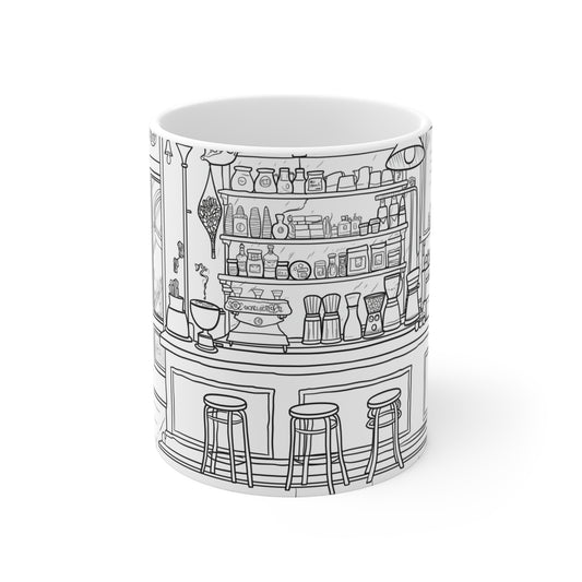 Café Sketch Series Mug: The Artisanal Brew House