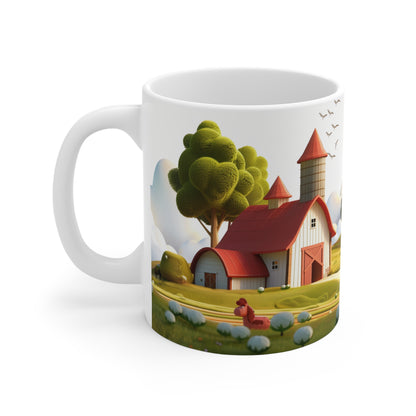 Idyllic Farmstead Mug: Pastoral Paradise