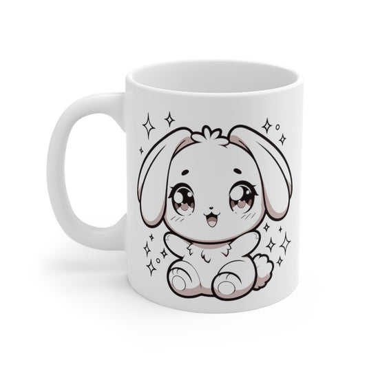 Super Cute Anime Rabbit | Dual Sided | Left or Right Handed Cup, Mug for Warm Drinks