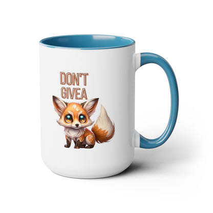 Don't Give a Fox" Coffee Mug - 15oz Capacity, 5 Color Options