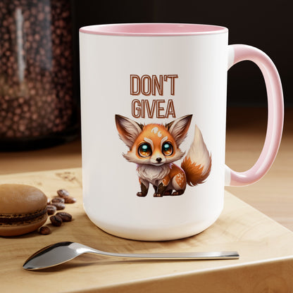 Don't Give a Fox" Coffee Mug - 15oz Capacity, 5 Color Options