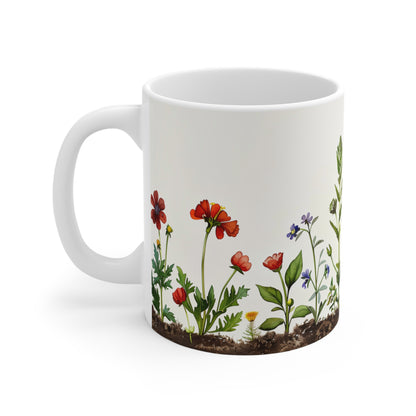 Botanical Symphony Mug: A Medley of Wildflowers