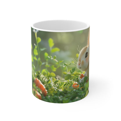 Garden Whispers Mug: Bunny Bliss Among the Carrots