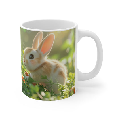 Garden Whispers Mug: Bunny Bliss Among the Carrots