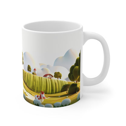 Idyllic Farmstead Mug: Pastoral Paradise