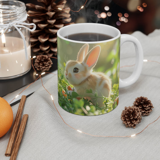 Garden Whispers Mug: Bunny Bliss Among the Carrots