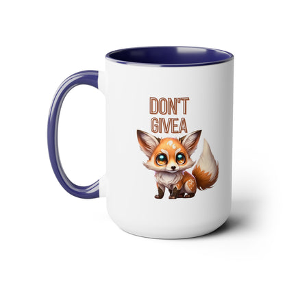 Don't Give a Fox" Coffee Mug - 15oz Capacity, 5 Color Options