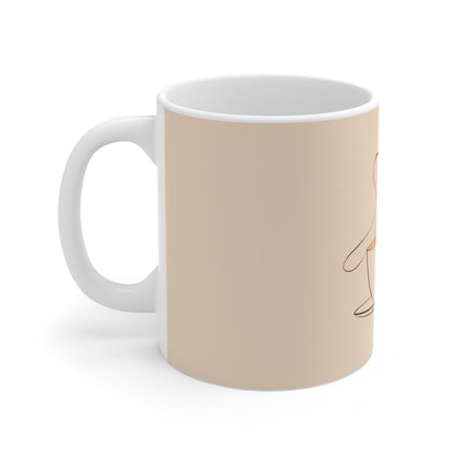 Chic Minimalism: Elegant Line Art Coffee Mug - Modern, Minimalist Design, Perfect Gift for Coffee Lovers