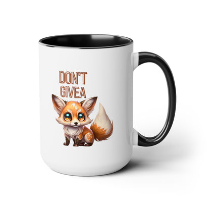 Don't Give a Fox" Coffee Mug - 15oz Capacity, 5 Color Options