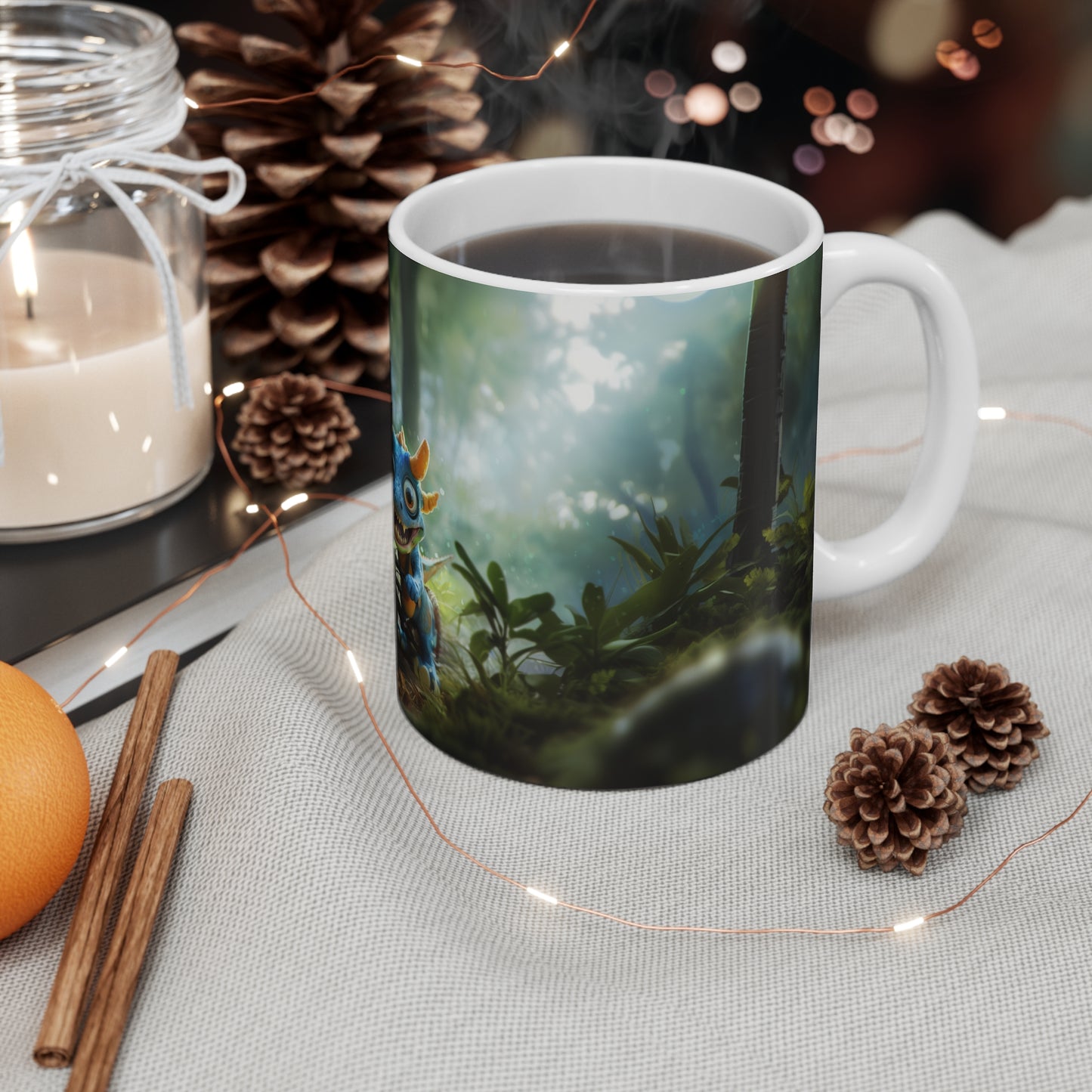 Enchanted Forest Ride Mug: Whimsical Creature's Journey