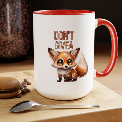 Don't Give a Fox" Coffee Mug - 15oz Capacity, 5 Color Options