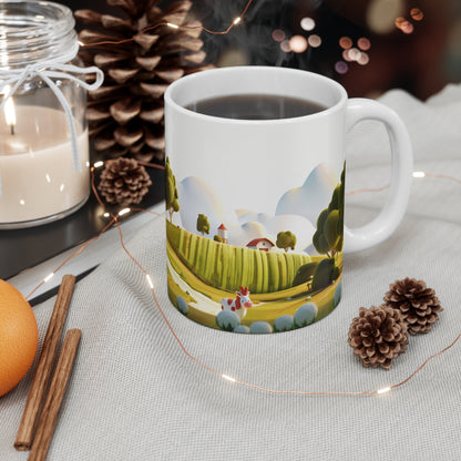 Idyllic Farmstead Mug: Pastoral Paradise