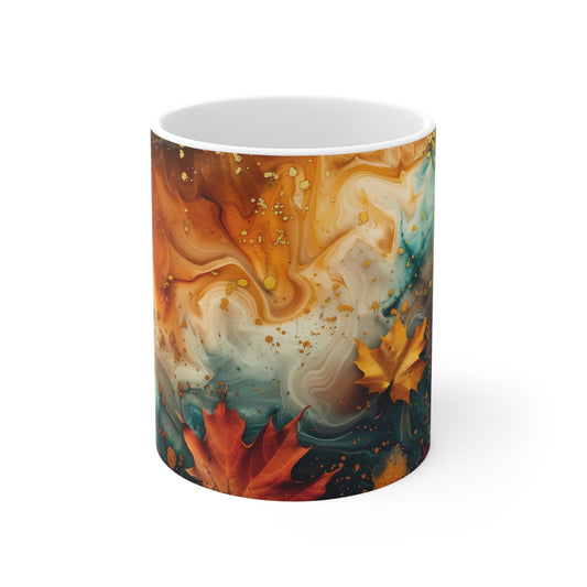 Autumnal Elegance Mug: Whirlwind of Fall Colors