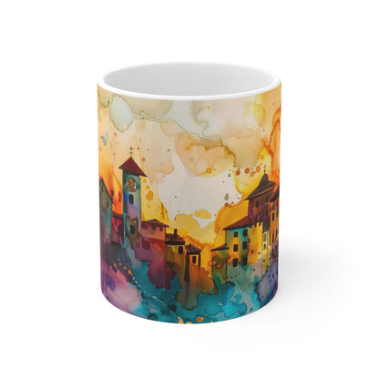 Espresso Essence Mug: Abstract Italian Aromas