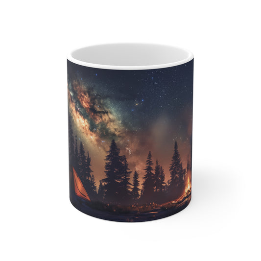 Starlit Adventure: Camping Under the Milky Way Mug - Perfect for Outdoor Enthusiasts