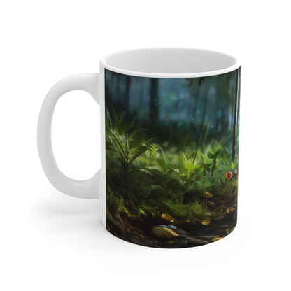 Enchanted Forest Ride Mug: Whimsical Creature's Journey