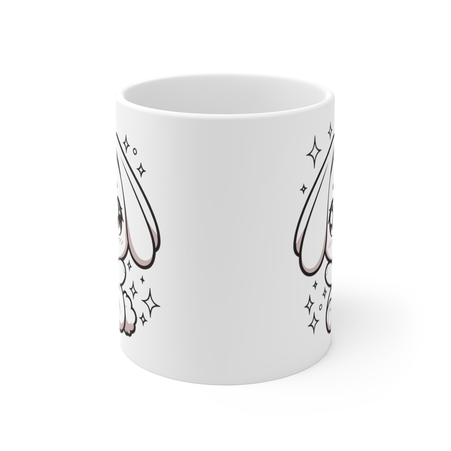 Super Cute Anime Rabbit | Dual Sided | Left or Right Handed Cup, Mug for Warm Drinks