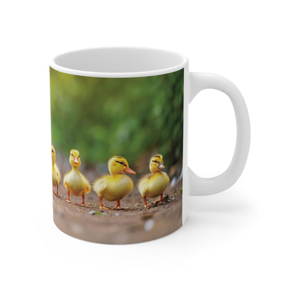 Cute Duckling Parade Mug - Adorable Ducklings in a Row